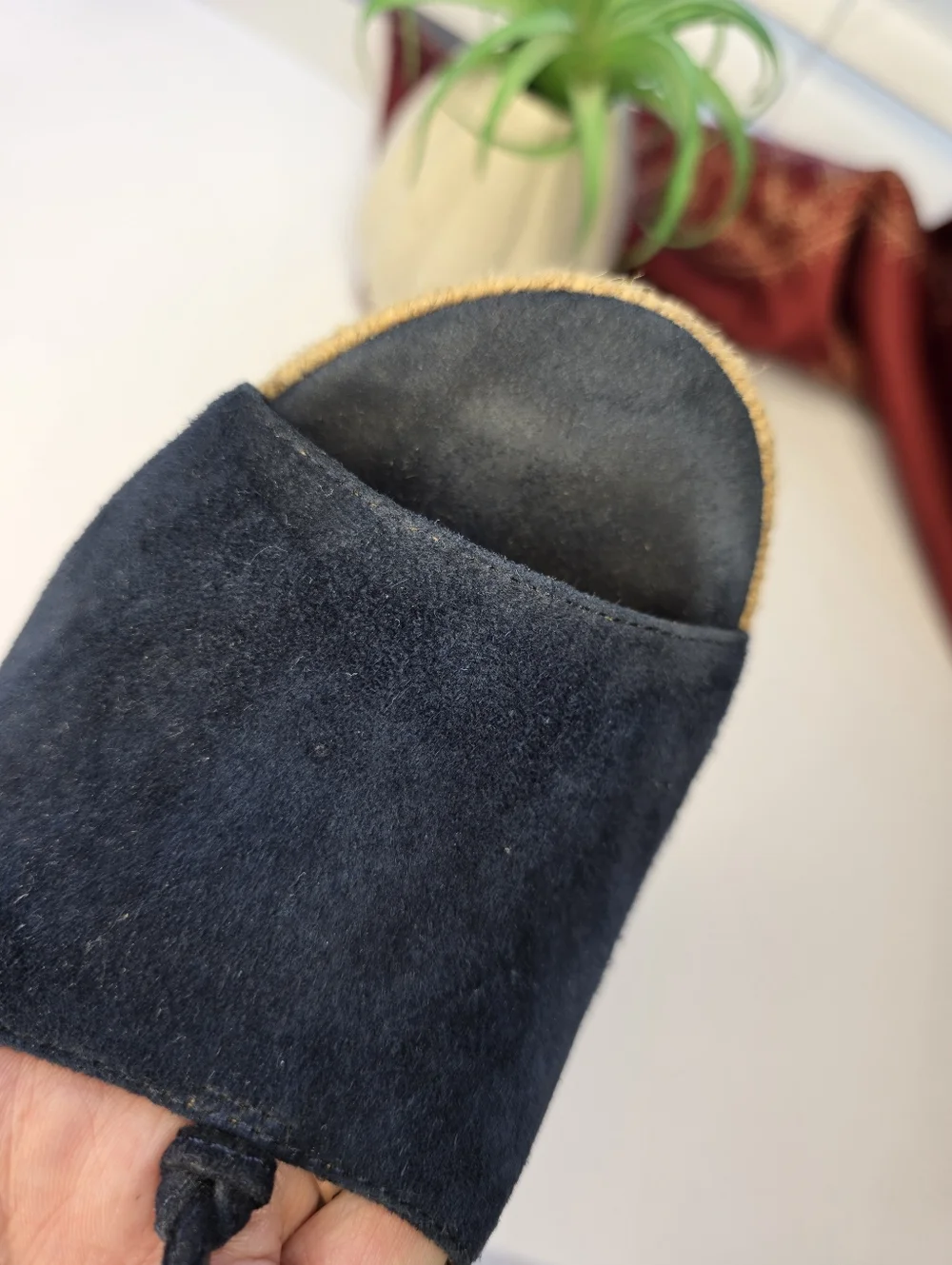 Cabi Wedge Sandals Blue Boho Ankle Wrap Size 9